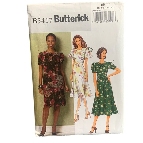 Butterick B5417 Misses' Dress Pattern Sizes 8-14 Easy Sewing uncut - Picture 1 of 2